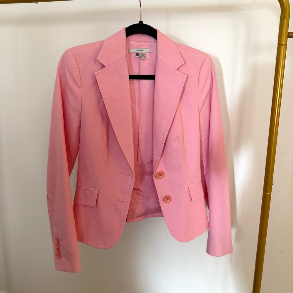 ZARA Basic Pink Blazer Size Small